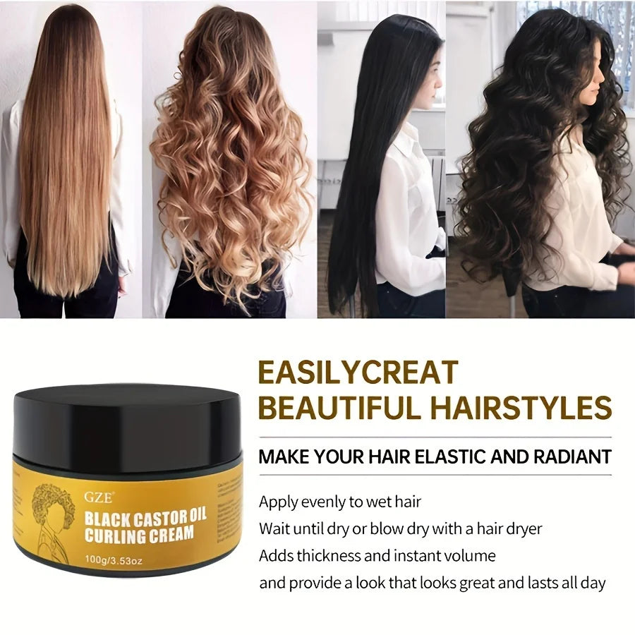 GZE Black Castor Oil Curl Defining Cream – Hydrates & Fights Frizz Curl Defining Cream Qme