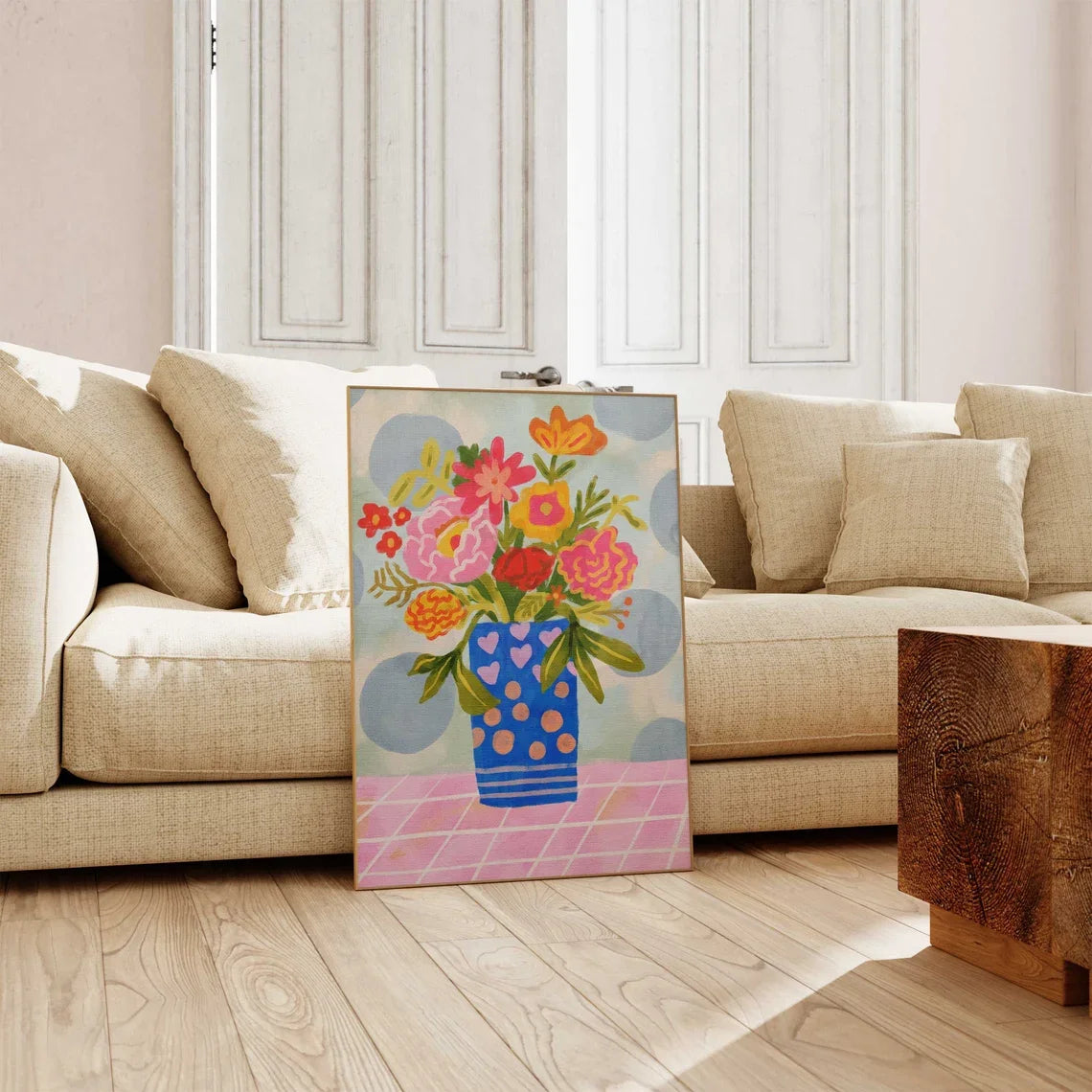 Whimsical Garden Bouquet Canvas Wall Art – Dreamy Floral Print Canvas Wall Art Qst