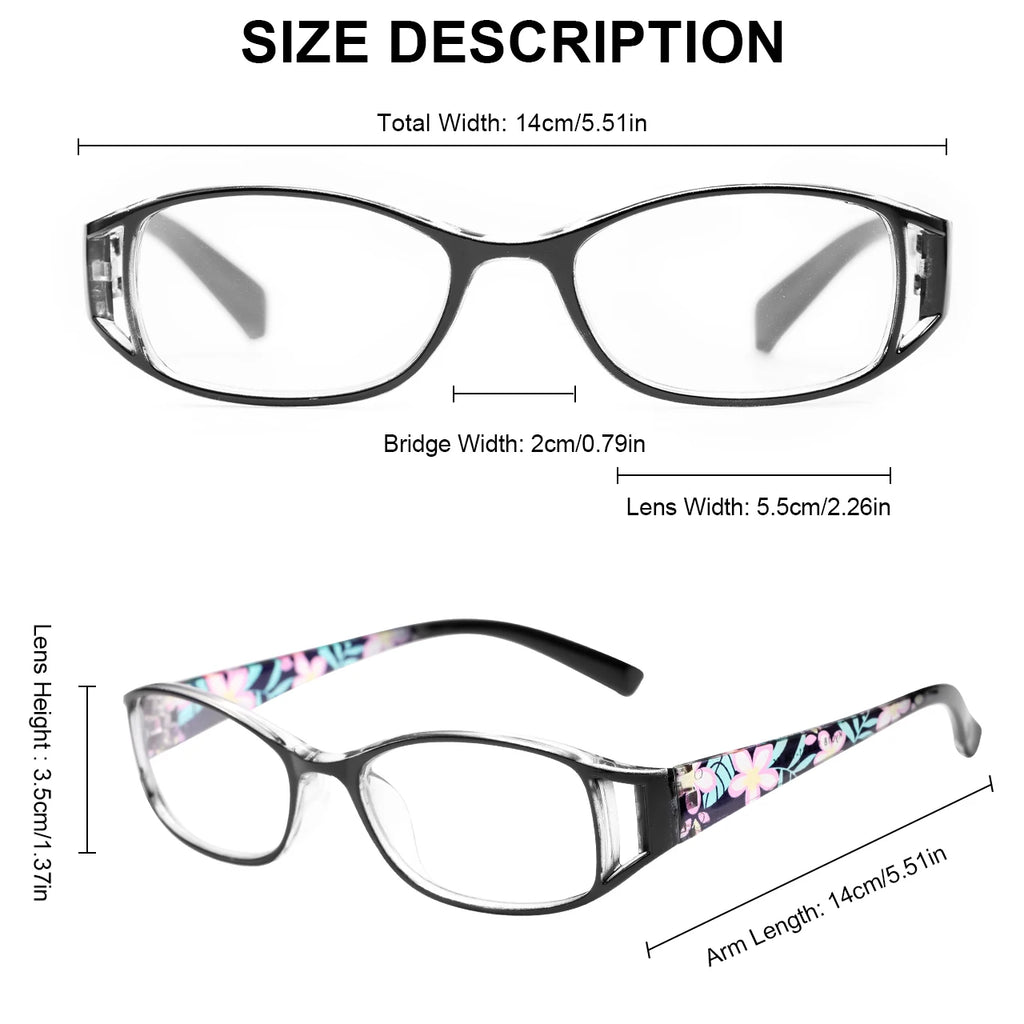 VOPHA 6-Pack Women's Blue Light Blocking Reading Glasses +1–+3 Reading Glasses Qst