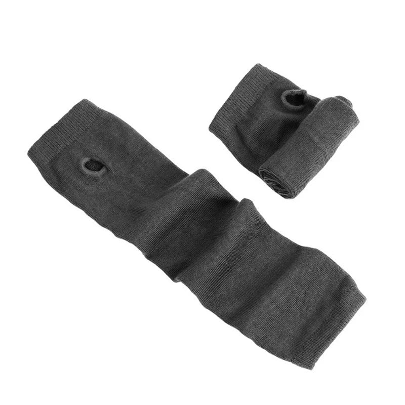Women's Striped Knitted Elbow Gloves – Long Arm Warmers Knitted Arm Warmers Qme
