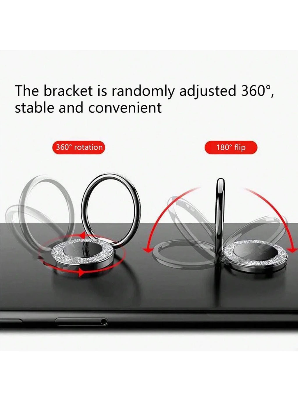 Zinc Alloy Foldable Phone Ring Holder – 360° Rotating Stand Phone Ring Holder Qme