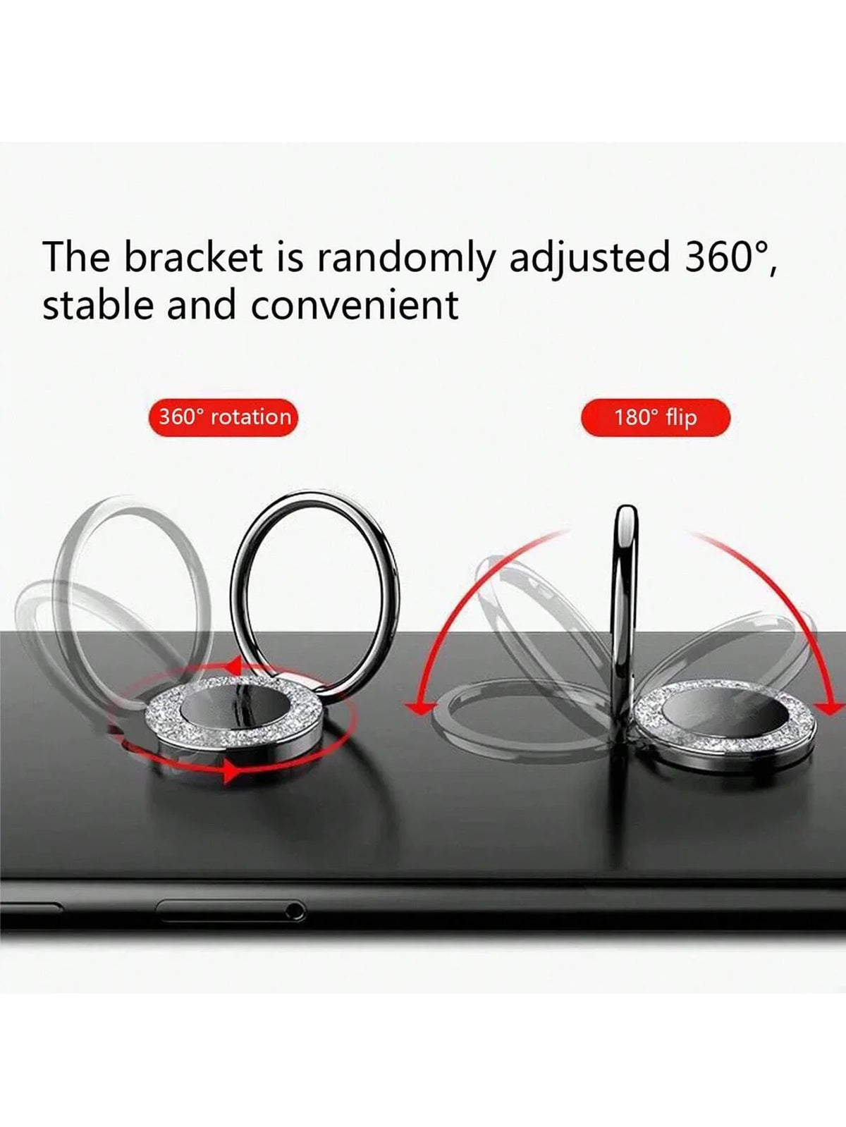 Zinc Alloy Foldable Phone Ring Holder – 360° Rotating Stand Phone Ring Holder Qme