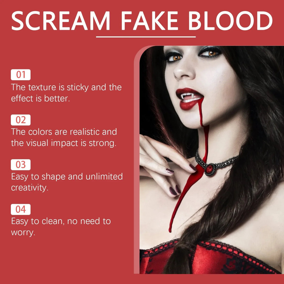 Halloween Fake Blood Spray – Washable Vampire Costume Makeup Costume Makeup Spray Qme