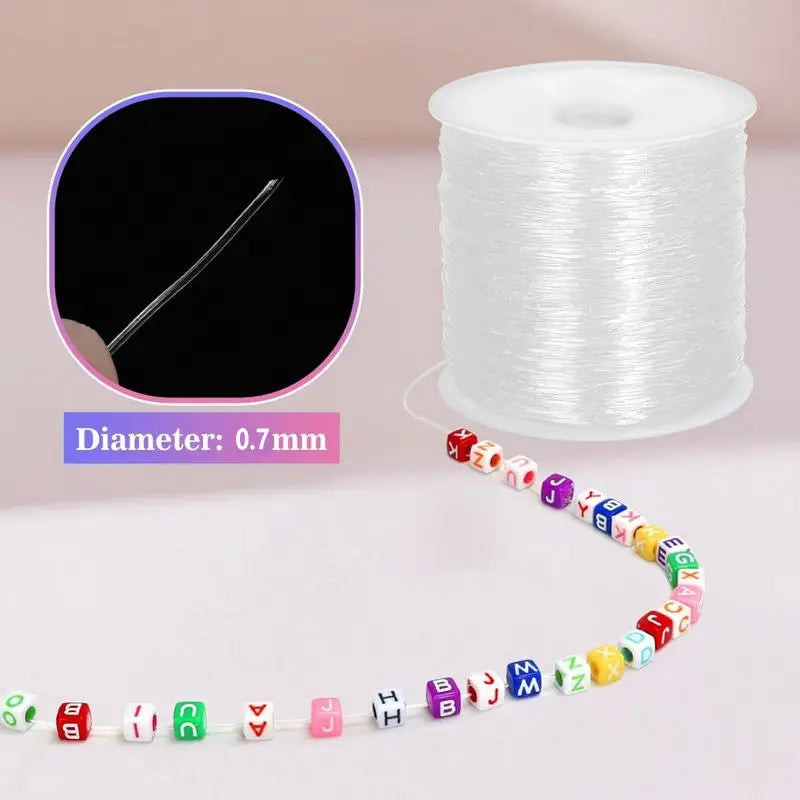 Crystal Clear Elastic Bead Cord for Bracelets & Jewelry Making Elastic Bead Cord Qme
