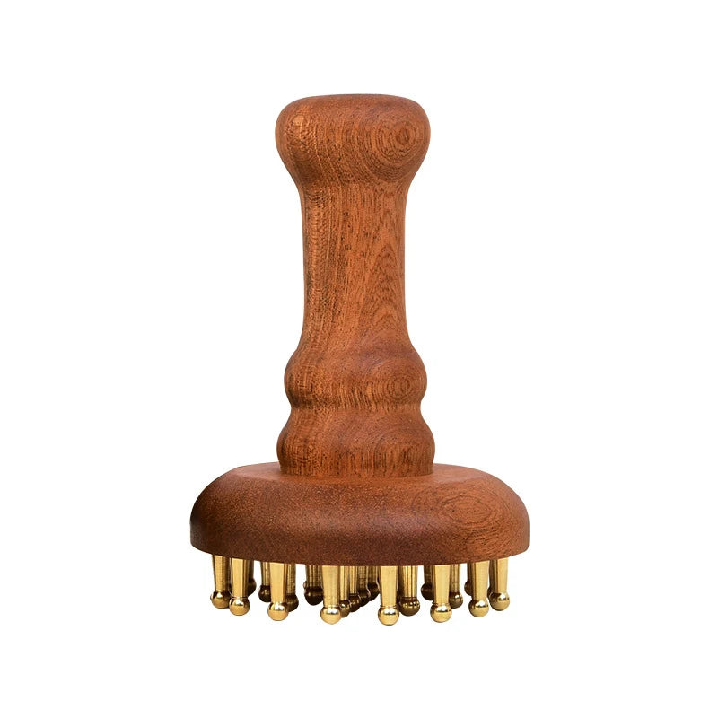 Gua Sha Massage Comb – Brass Copper Head & Wood Handle Gua Sha Massage Comb Qst N1