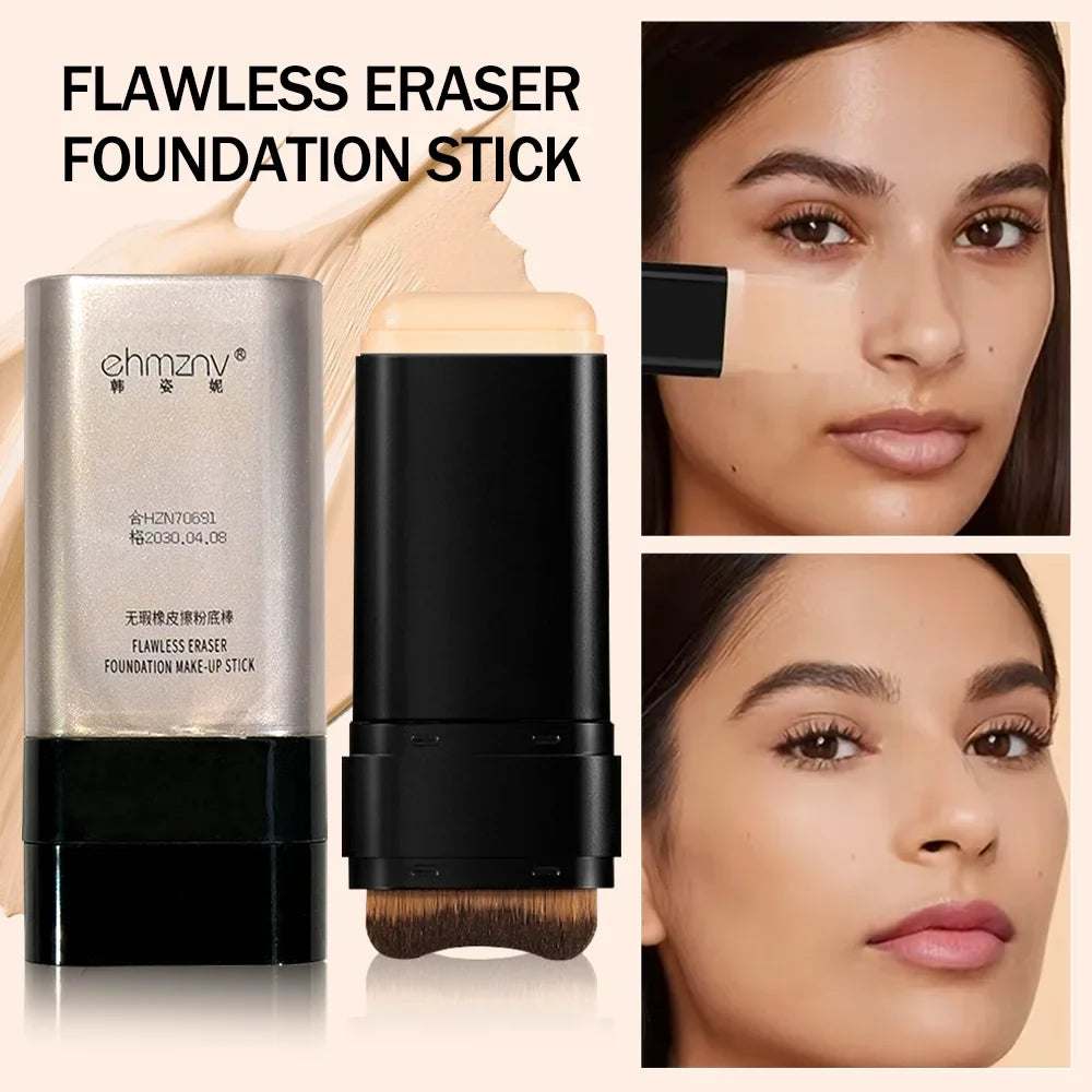 Dual-Head Foundation Stick with Built-In Brush | Qme Foundation Stick Qme