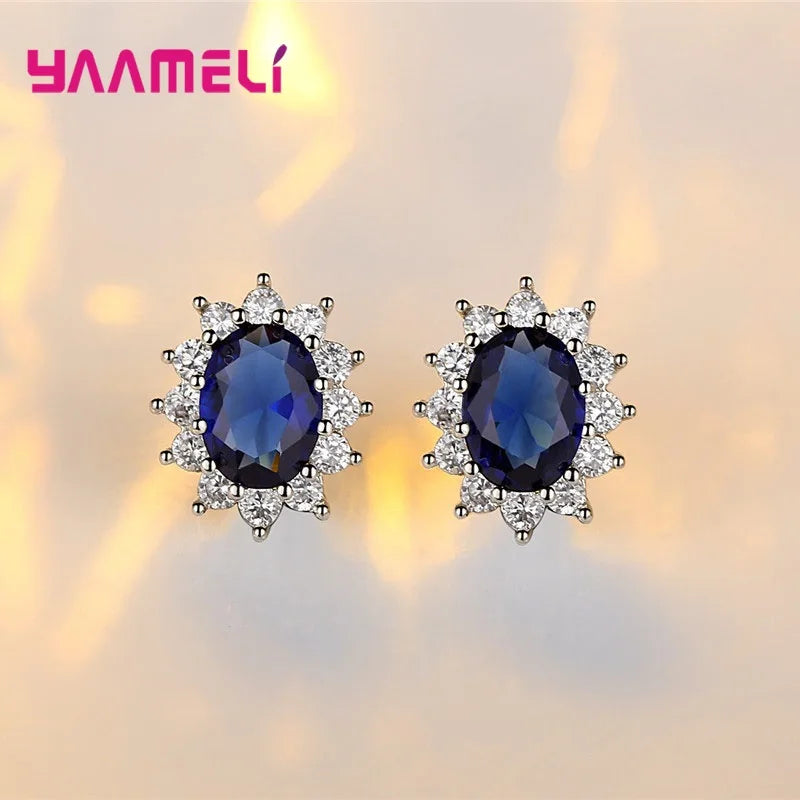 925 Sterling Silver Plated Cubic Zirconia Wedding Jewelry Set Wedding Jewelry Set Qme