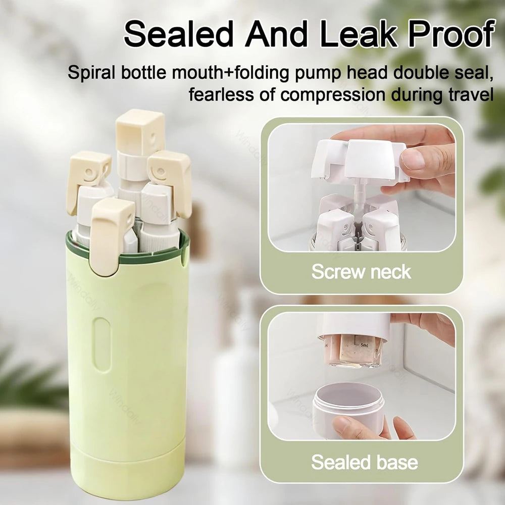 4-in-1 Leak-Proof Travel Dispenser Bottles 30ml – Portable Set Travel Dispenser Set Qst