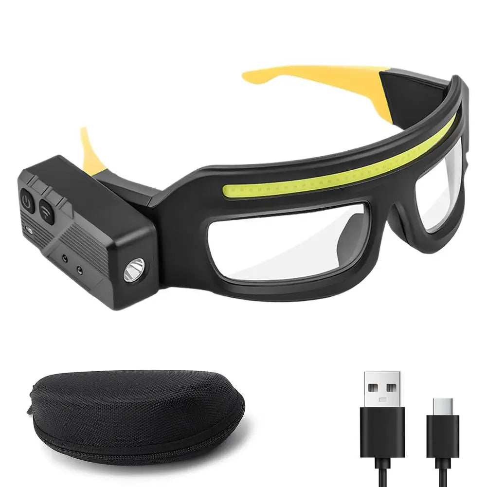 Rechargeable LED Headlamp Glasses – Hands-Free Detachable LED Headlamp Glasses Qme A
