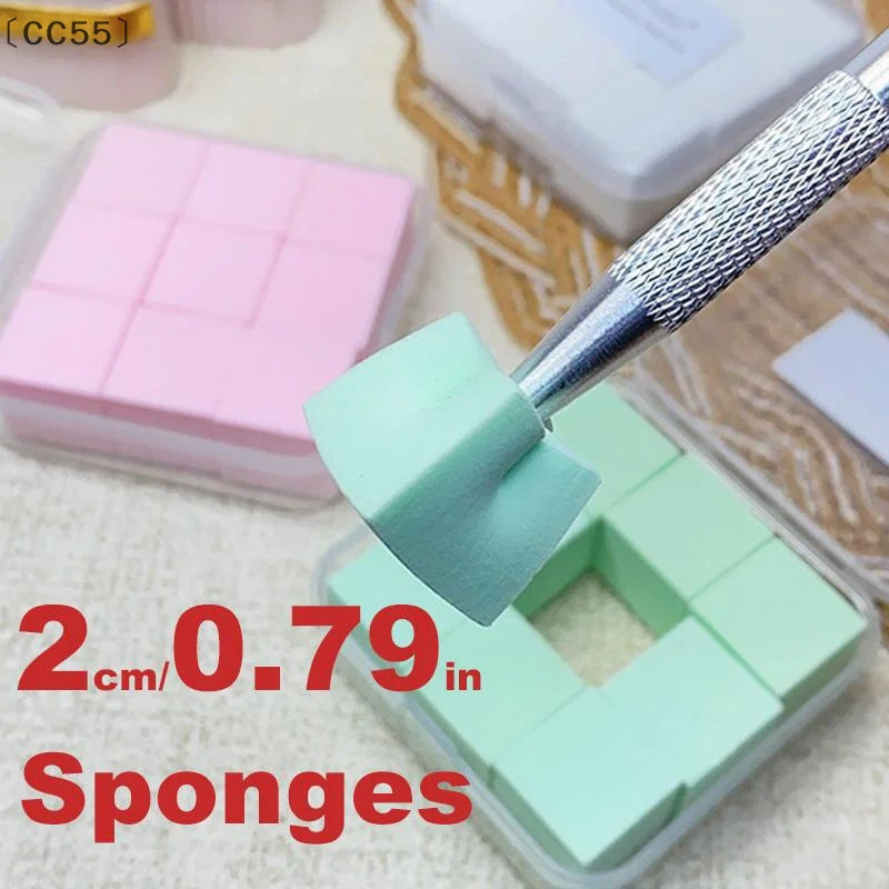 Soft Nail Art Sponge 9Pcs – Gradient Halo Dyeing Stamper Tool Nail Art Sponge Qst