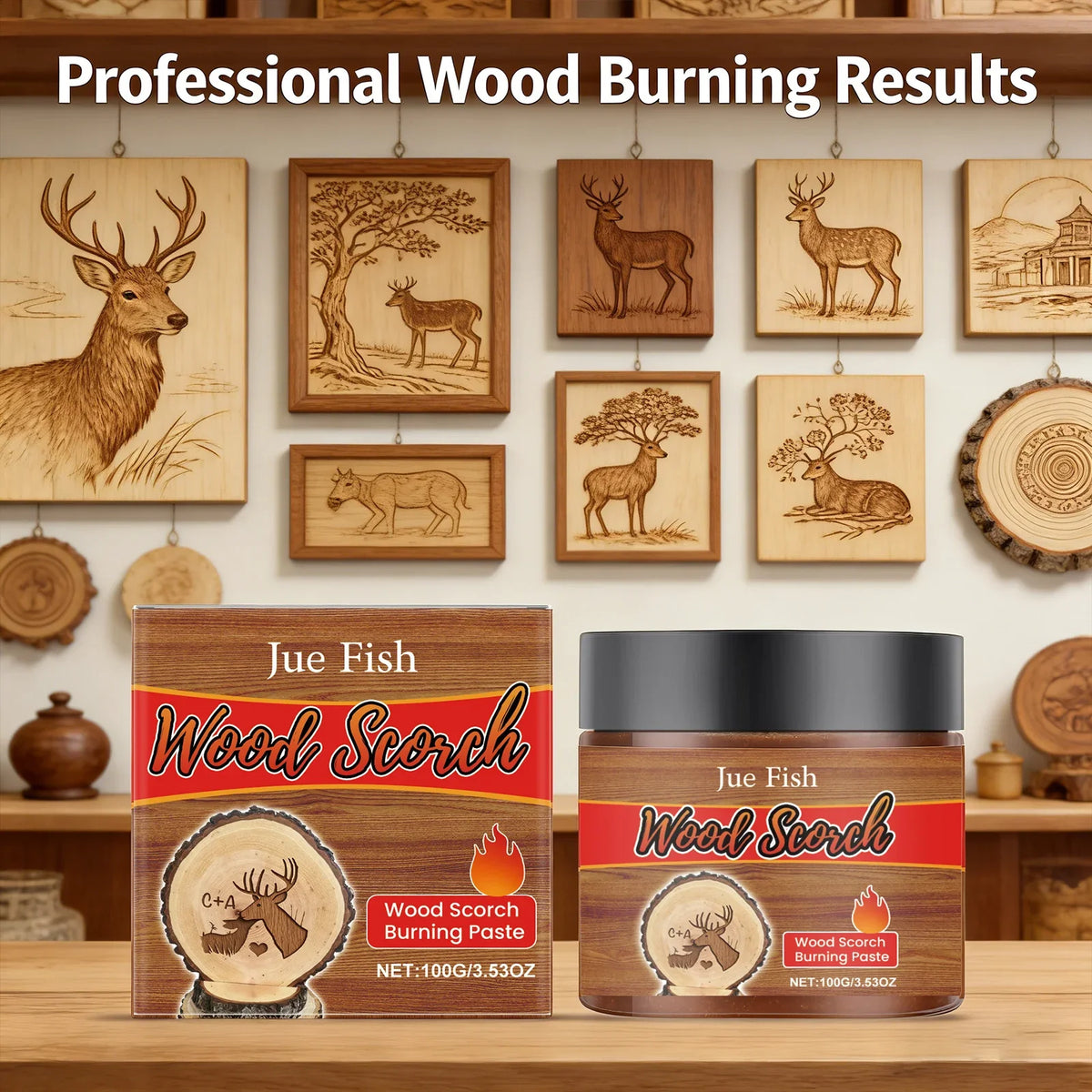 Wood Scorch Burning Paste – DIY Pyrography & Craft Art Pyrography Craft Paste Qme