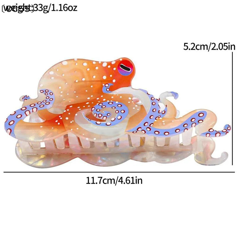 Marine Animal Hair Claw Clip – Octopus & Shark Design Hair Claw Clip Qst