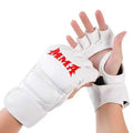 Half-Finger Leather Boxing Gloves – Adult Training Gloves Boxing Training Gloves Qme WHITE