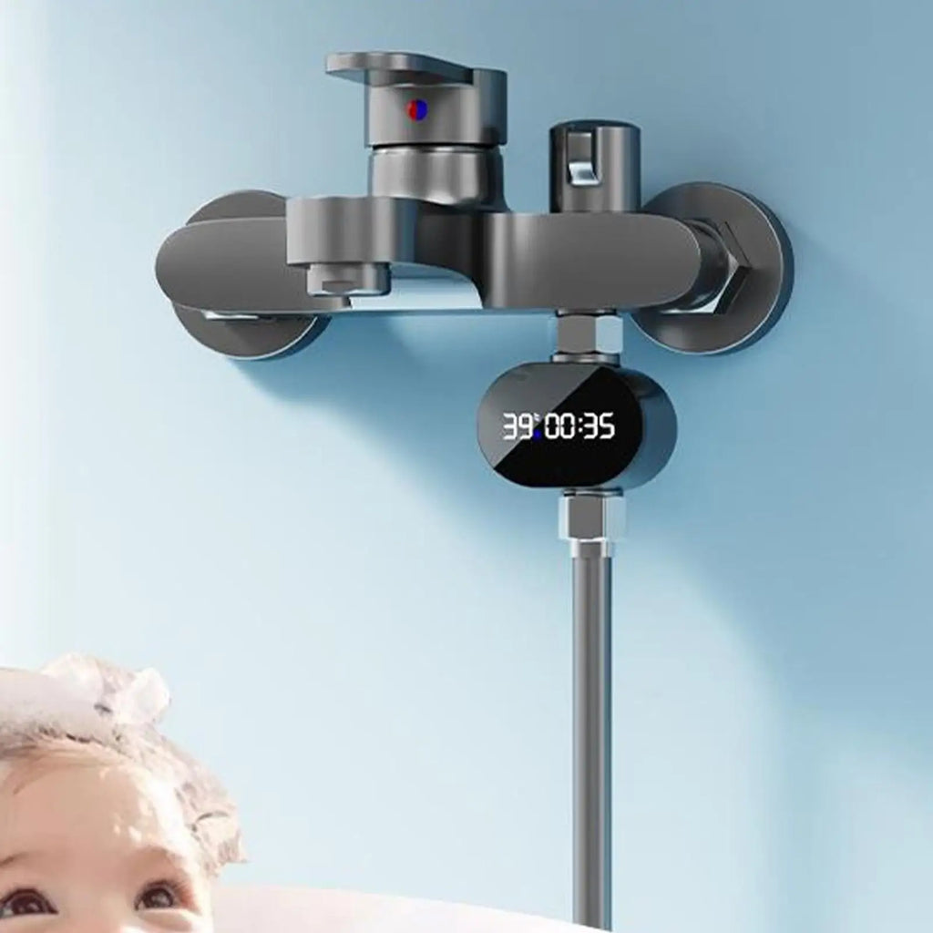 LED Digital Shower Water Temperature Monitor | Splash-Proof Water Temperature Monitor Qme