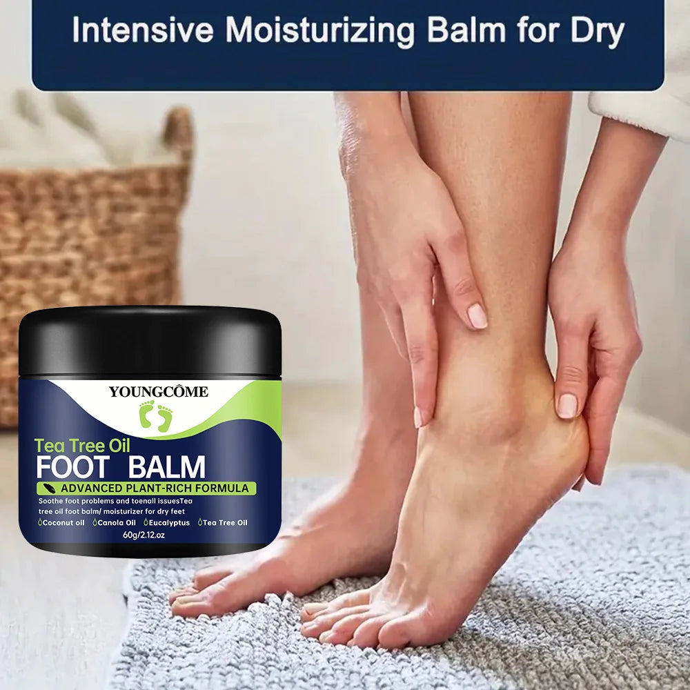 YOUNGCOME Tea Tree Oil Foot Cream – Moisturizes Dry Skin Foot Cream Qst