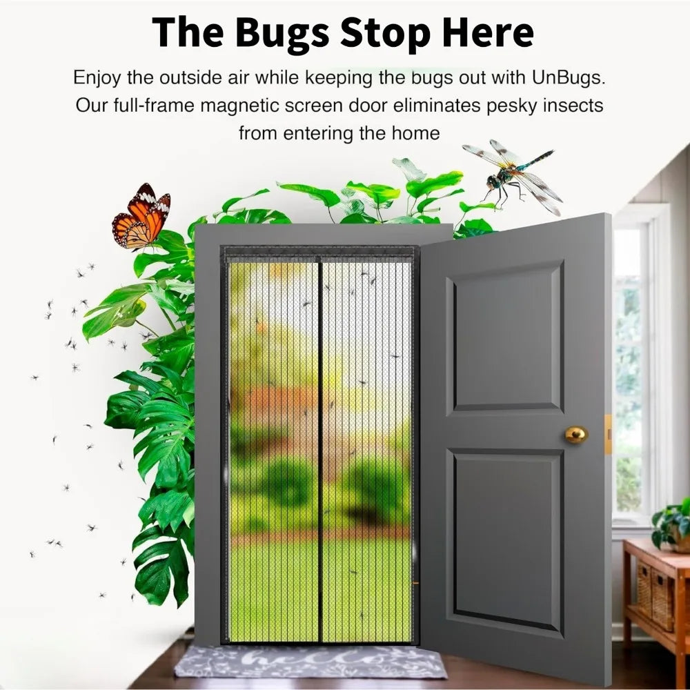 Magnetic Screen Door Curtain – Auto-Close Mosquito Mesh Net Magnetic Screen Door Qme