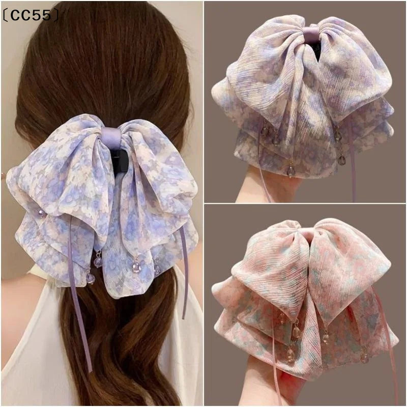 Women's Large Bow Hair Claw Clip – Multi-Layer Bowknot Hair Claw Clip Qst