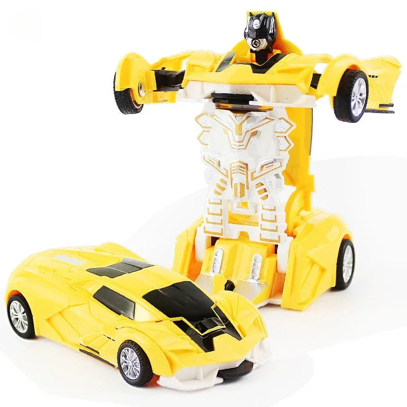 One-Key Transform Robot Car Toy for Kids | 3 Colors Transform Robot Toy Qme