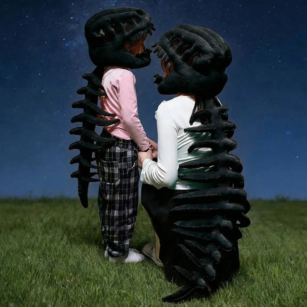 Soft Dinosaur Skeleton Costume Headpiece – Kids & Adults Costume Headpiece Qme