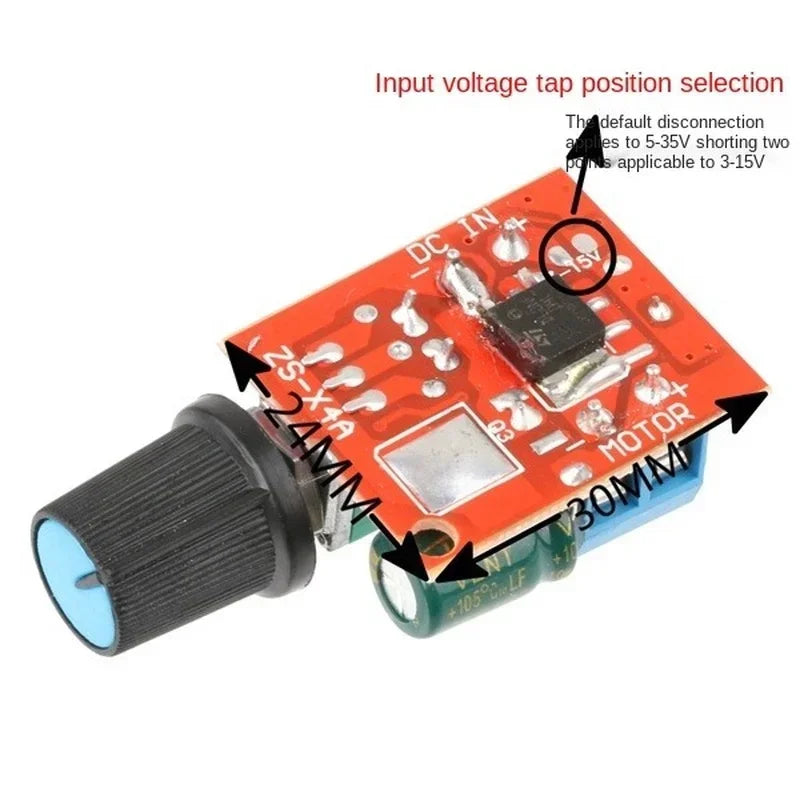Mini PWM DC Motor Speed Controller 5A 90W 5V–35V LED Dimmer PWM Speed Controller Qme