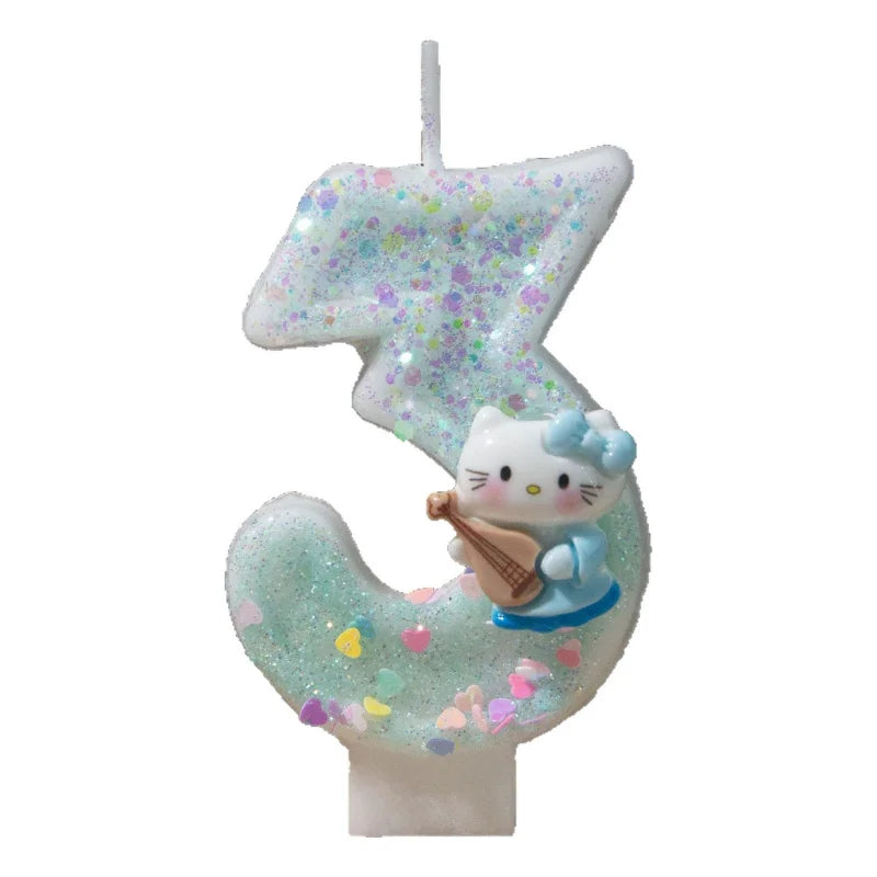 Hello Kitty Number Birthday Candles 0–9 Cartoon Cake Topper Birthday Cake Candles Qme