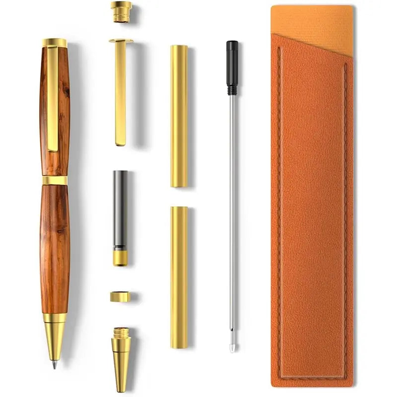 Woodturning Pen Kit – 20 Copper Slimline Pen Covers & Black Ink Pen Making Kit Qme