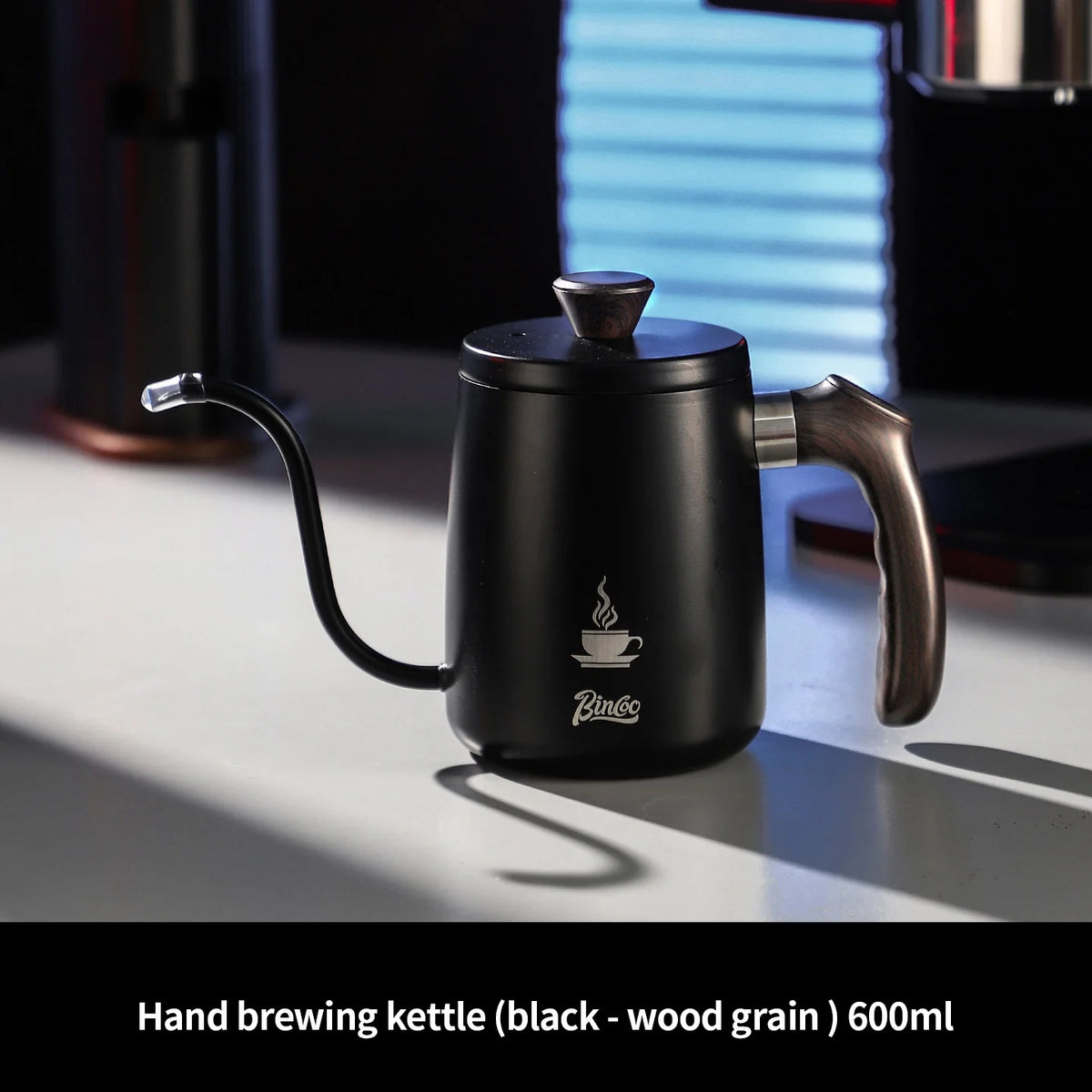 Bincoo Pour Over Coffee Kettle 304 Stainless Steel 400/600ml Pour Over Kettle Qst balck wood 600ml