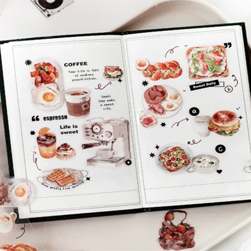 Afternoon Tea Dessert Flat Stickers – Notebook & Journal Decor Decorative Stickers Qme