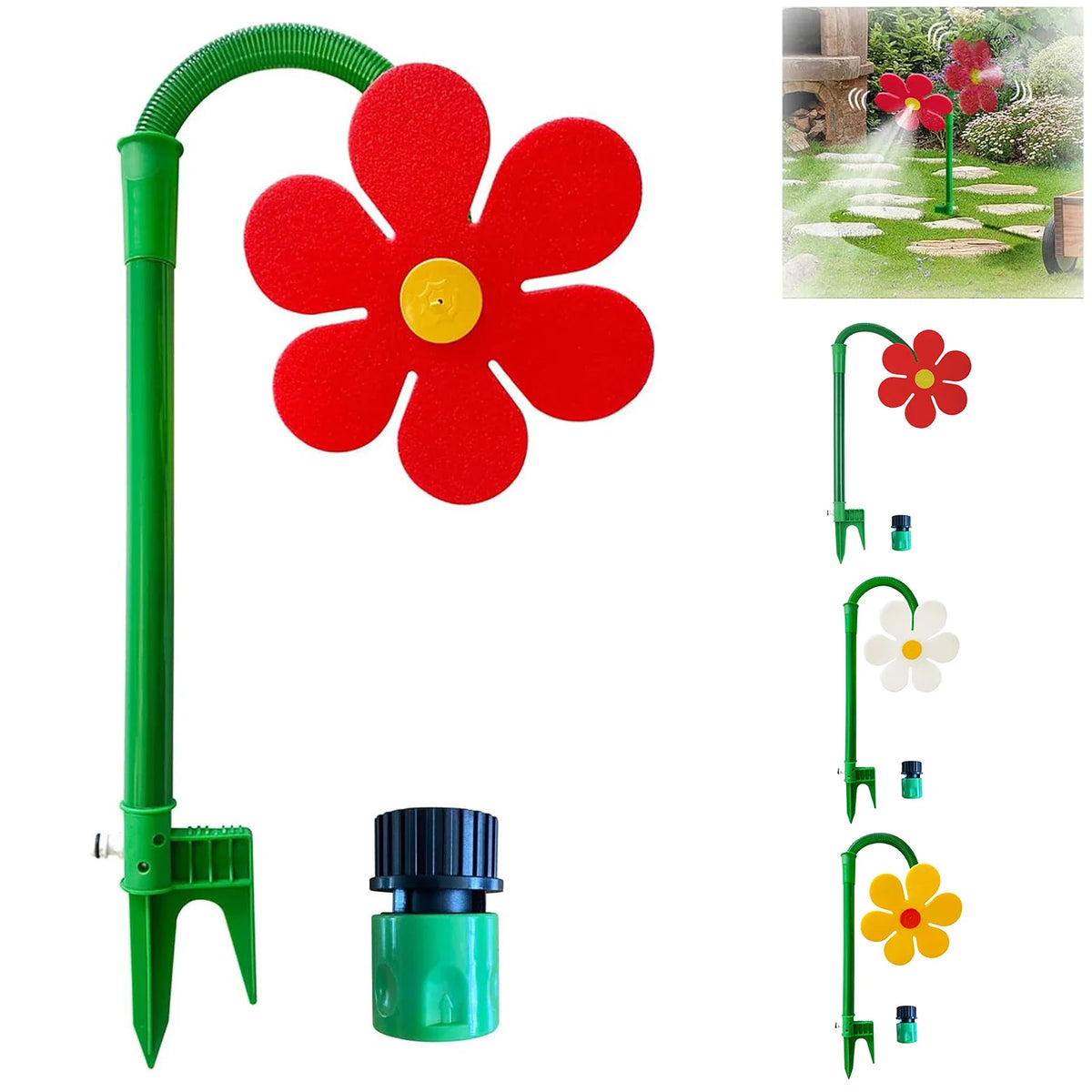 Dancing Daisy 360° Spin Flower Sprinkler for Lawn & Garden Garden Sprinkler Qme