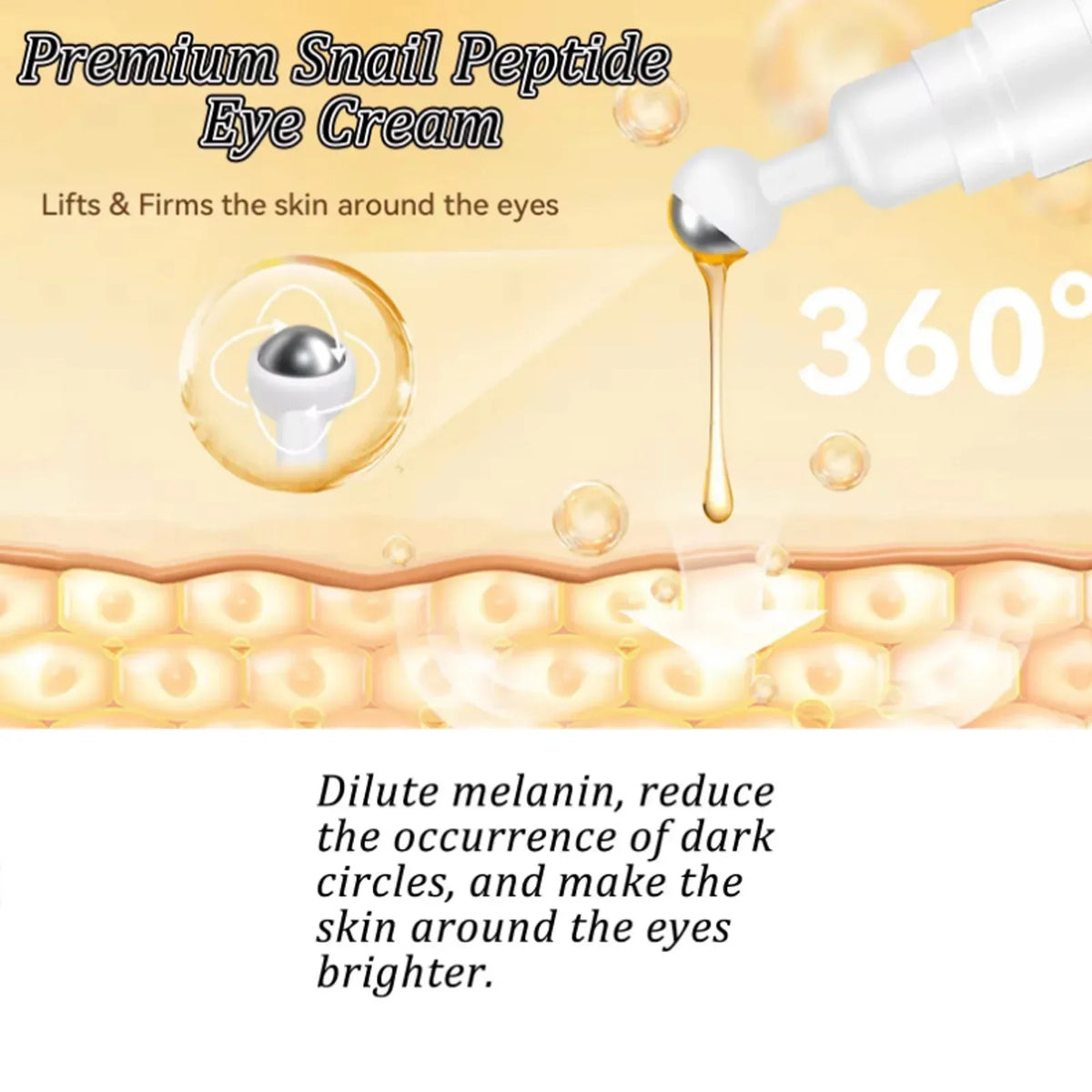 Snail Peptide Eye Cream – Firming, Brightening & De-Puffing Eye Cream Qme
