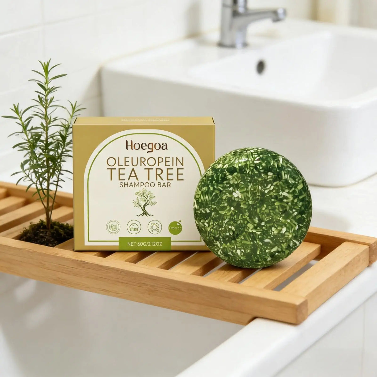 Hoegoa Tea Tree Oil Shampoo Bar – Dandruff & Oil Control Shampoo Bar Qst