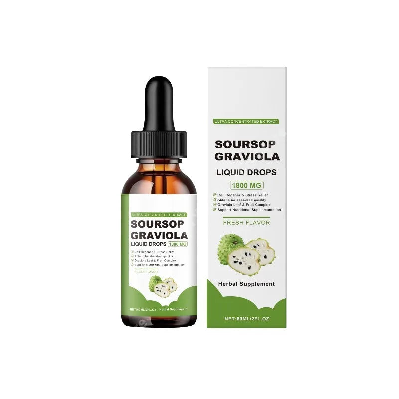 Soursop Graviola Extract Drops – 60ml Liquid Herbal Supplement Herbal Liquid Supplement Qst