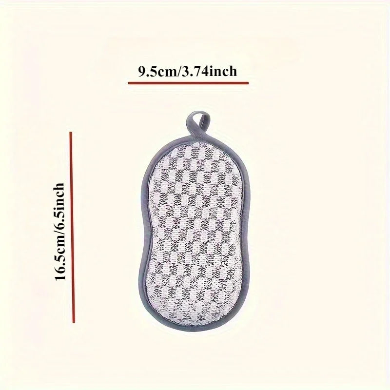 Double-Sided Silver Wire Sponge Block – Reusable Kitchen Scrubber Kitchen Sponge Scrubber Qme