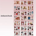 European Vintage Scene Character Sticker Book | Scrapbooking Craft Sticker Book Qme B