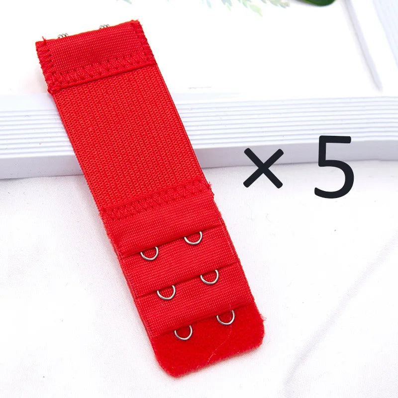 Women's Bra Extender Elastic Hook Clip & Strap Expander Bra Extender Qme Red one size