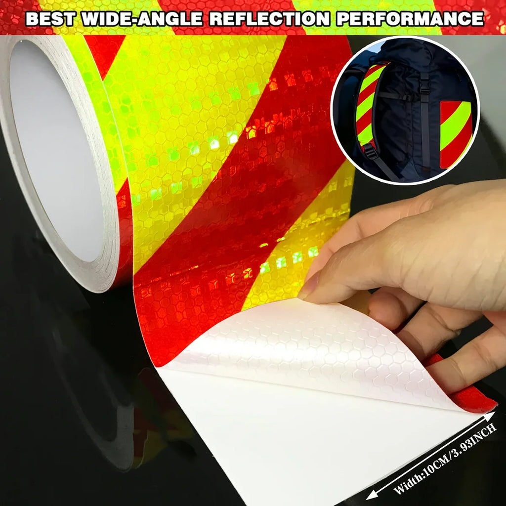 Reflective Twill Lattice Tape | Waterproof Self-Adhesive Safety Tape Reflective Safety Tape Qme Green Red 5m 10cm