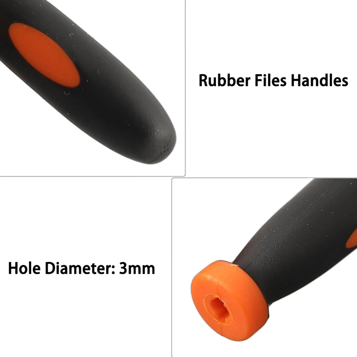 Rubber File Handles 10pcs – 60×5mm Workshop Grip Supplies File Handle Grips Qme