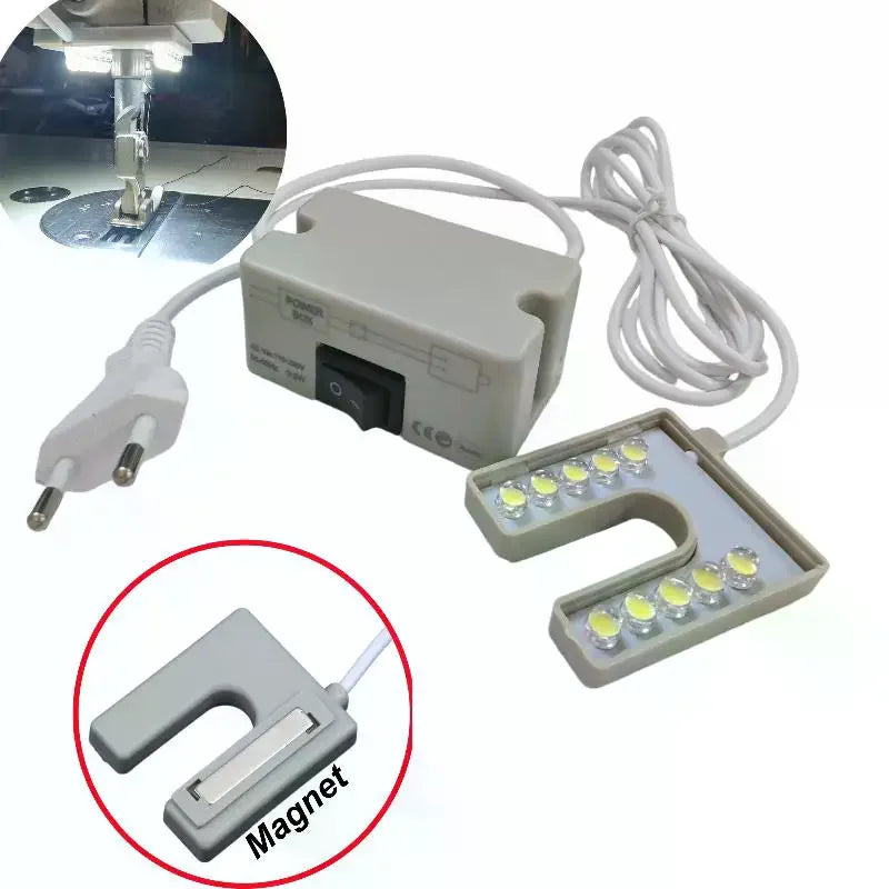 Magnetic Base LED Sewing Machine Light | Flicker-Free Gooseneck LED Sewing Lamp Qme