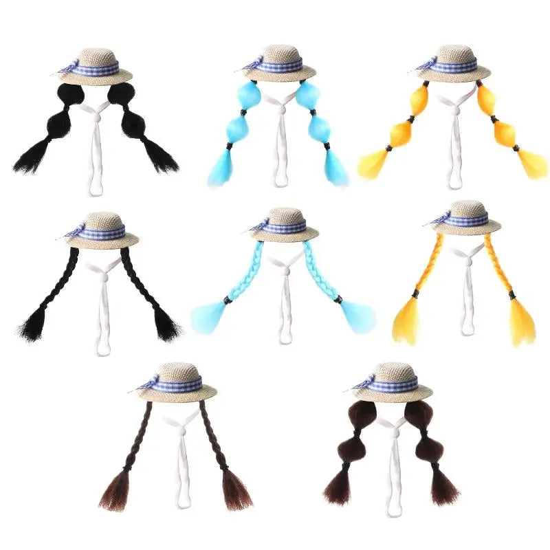 Pet Parrot Braid Wig Hat – 15 Colors | Bird & Hamster Costume Pet Costume Hat Qme