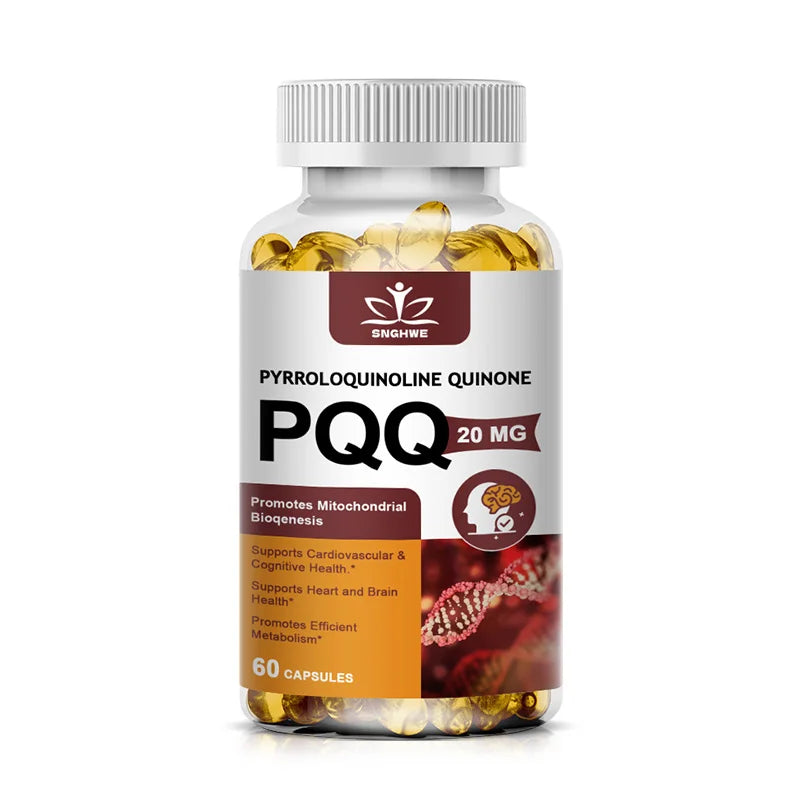 SNGHWE PQQ 20mg Capsules – Mitochondrial & Cognitive Support PQQ Supplement Qst 60 count-1 bottle