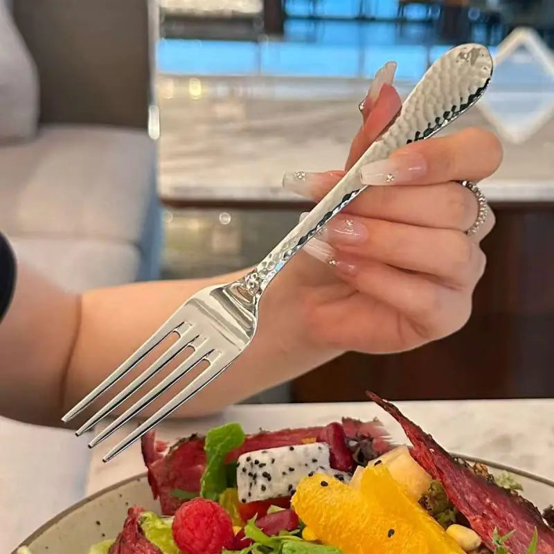 Stainless Steel Four-Tine Fork – Salad, Dessert & Dinner Stainless Steel Fork Qst