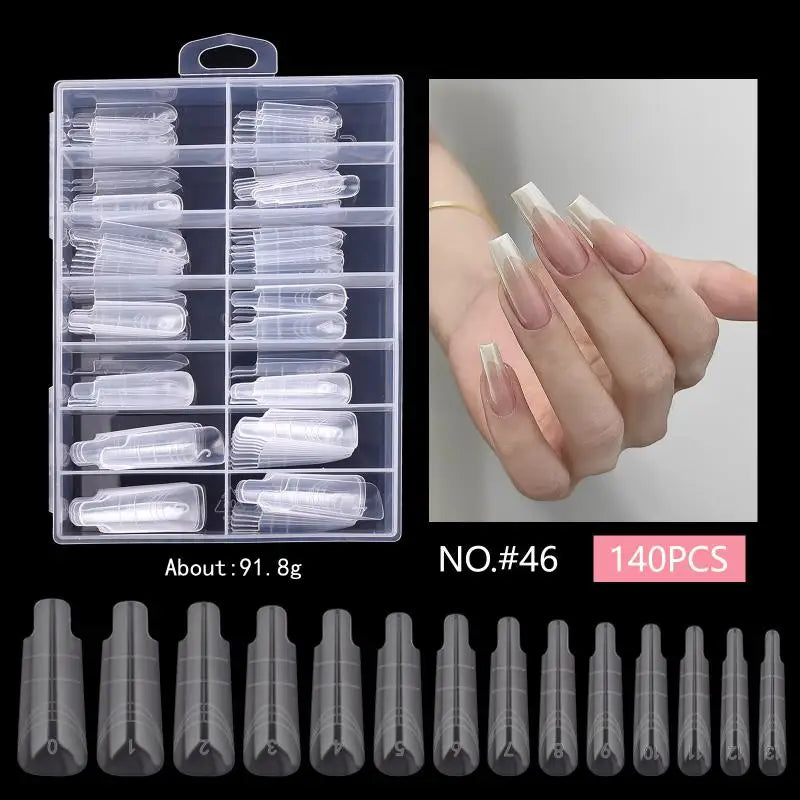 Clear Curved Stiletto False Nail Tips Eagle Claw 120/140 Pcs False Nail Tips Qst A46