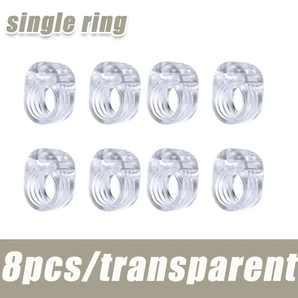 Silicone Cabinet Handle Protection Pads | Clear Anti-Collision Stoppers Door Handle Bumper Pads Qme 8pc-Single ring