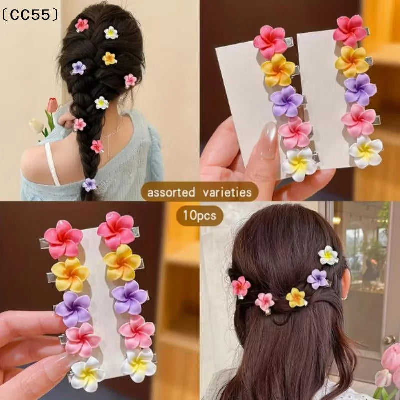 10-Piece Colorful Mini Flower Hair Clips & Hairpins Set Flower Hair Clips Qst
