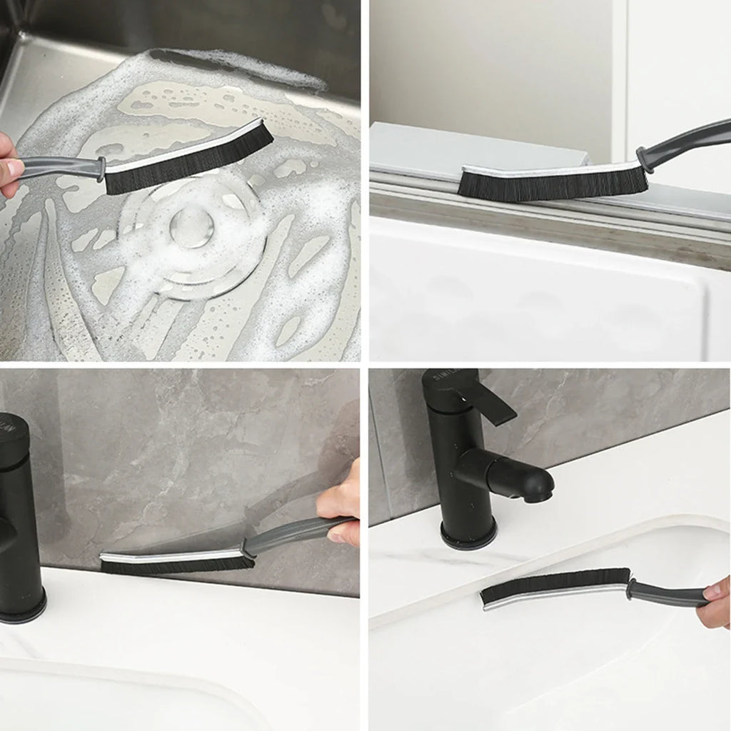 Long Handle Grout & Gap Cleaning Brush – Hard Bristle Gap Cleaning Brush Qme