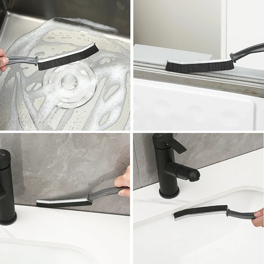 Long Handle Grout & Gap Cleaning Brush – Hard Bristle Gap Cleaning Brush Qme