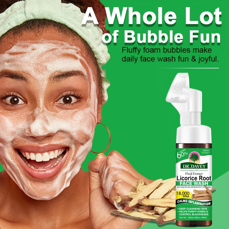 DR.DAVEY Licorice Bubble Mousse Facial Cleanser | Unisex Facial Cleanser Qst