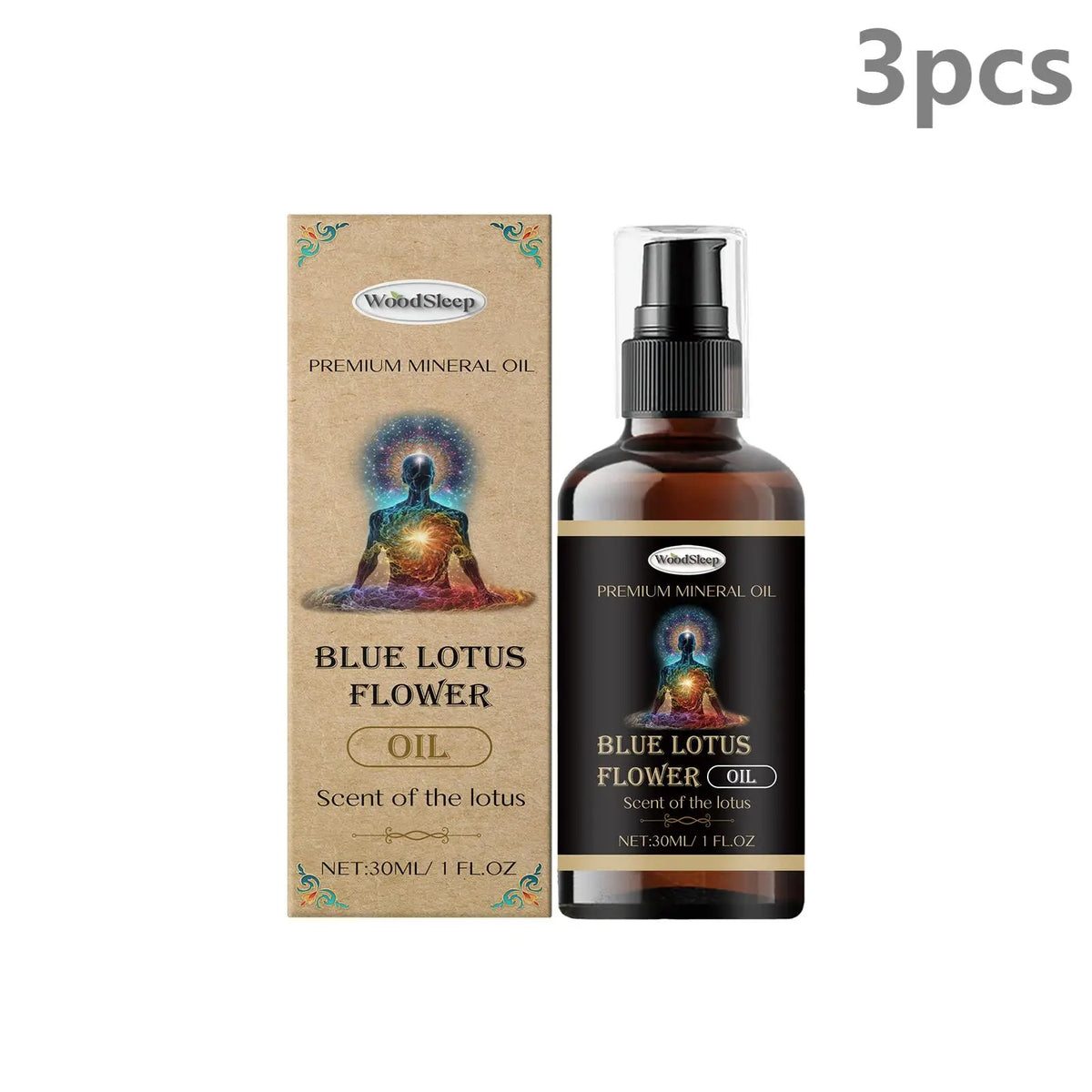 Woodsleep Blue Lotus Retinol Vitamin E Multipurpose Body Oil Multipurpose Body Oil Qst 3pcs