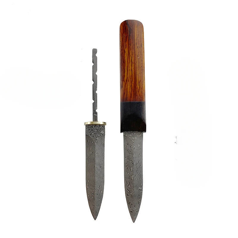 Damascus Steel Pu'er Tea Knife Blank – DIY Cutter Tool Tea Knife Blank Qst