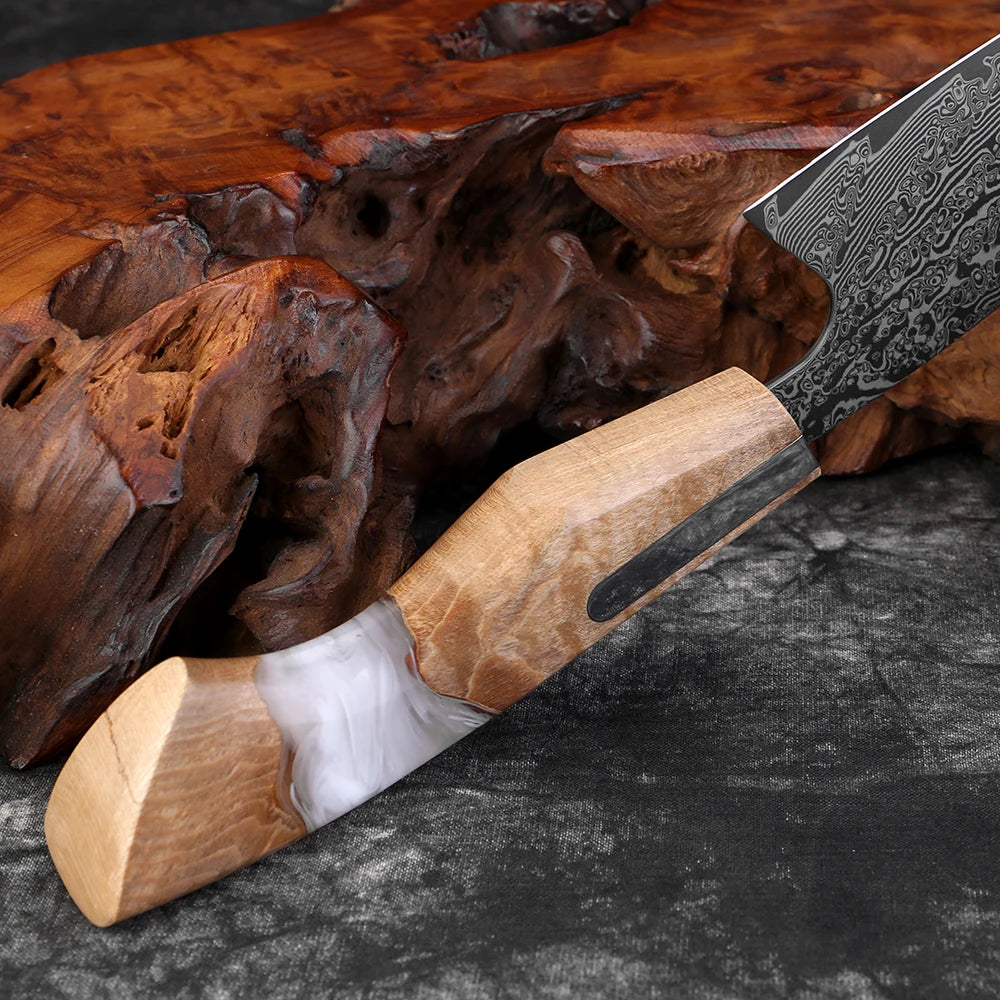7" Japanese Nakiri Knife – 67-Layer Damascus Steel | XITUO Damascus Nakiri Knife Qst